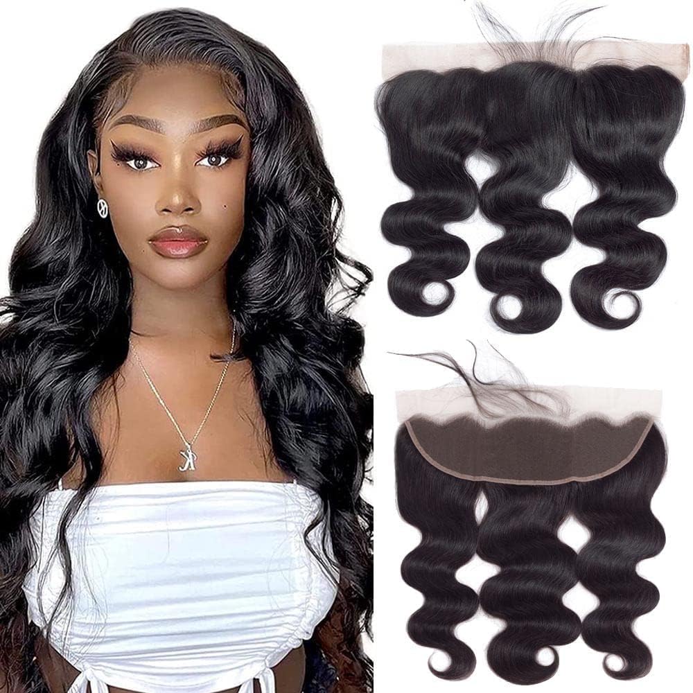 TOOCCI 13*4 Top Lace Frontal Wig Brazilian Curly Straight Virgin Closure Natural