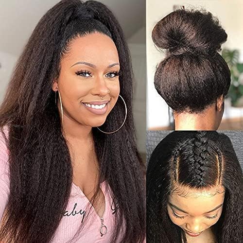 TOOCCI Brazilian Curly Hair Wig Brazilian Lace Wig Cap Women's Natural Yaki Wig 