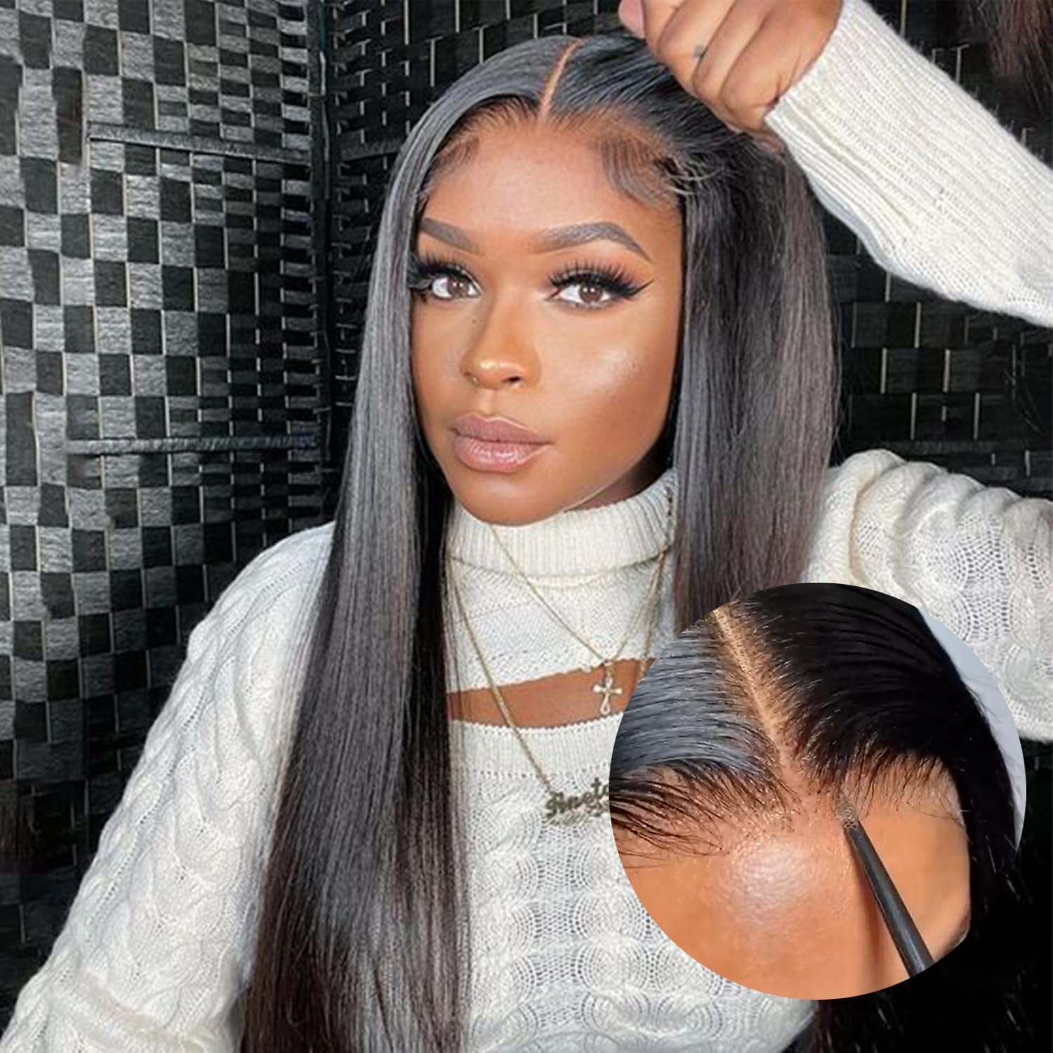 Glueless Wigs Human Hair Wig for Wear and Go Pre-Cut Lace Wigs Pre Plucked Natur