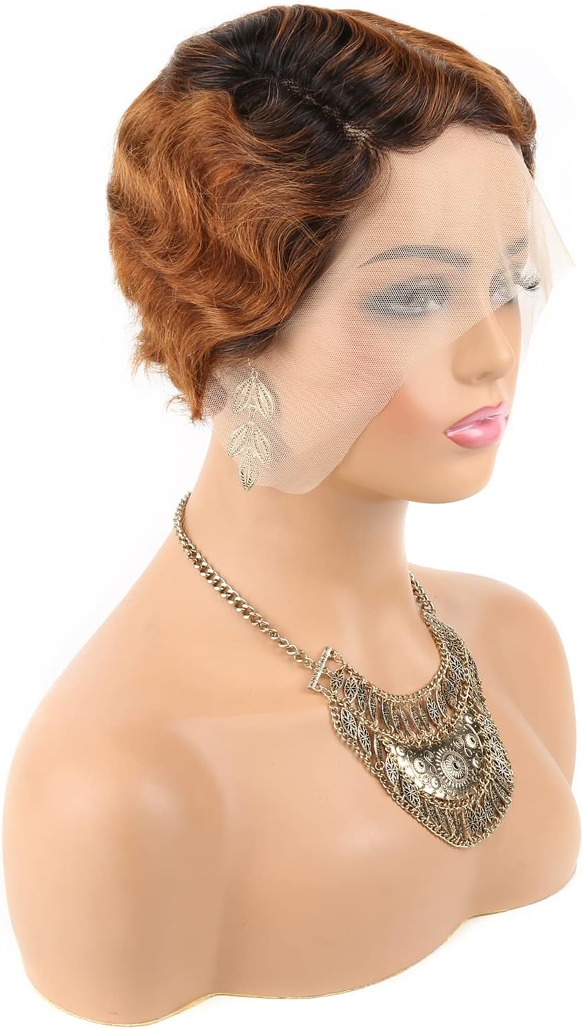 CEXXY Short Brazilian Wig Natural Wavy Lace Frontal 13x4x1 T Part Lace Finger Wa